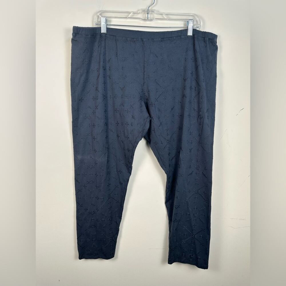 NWT Johnny Was Charcoal Grey Embroidered Leggings Size XXL